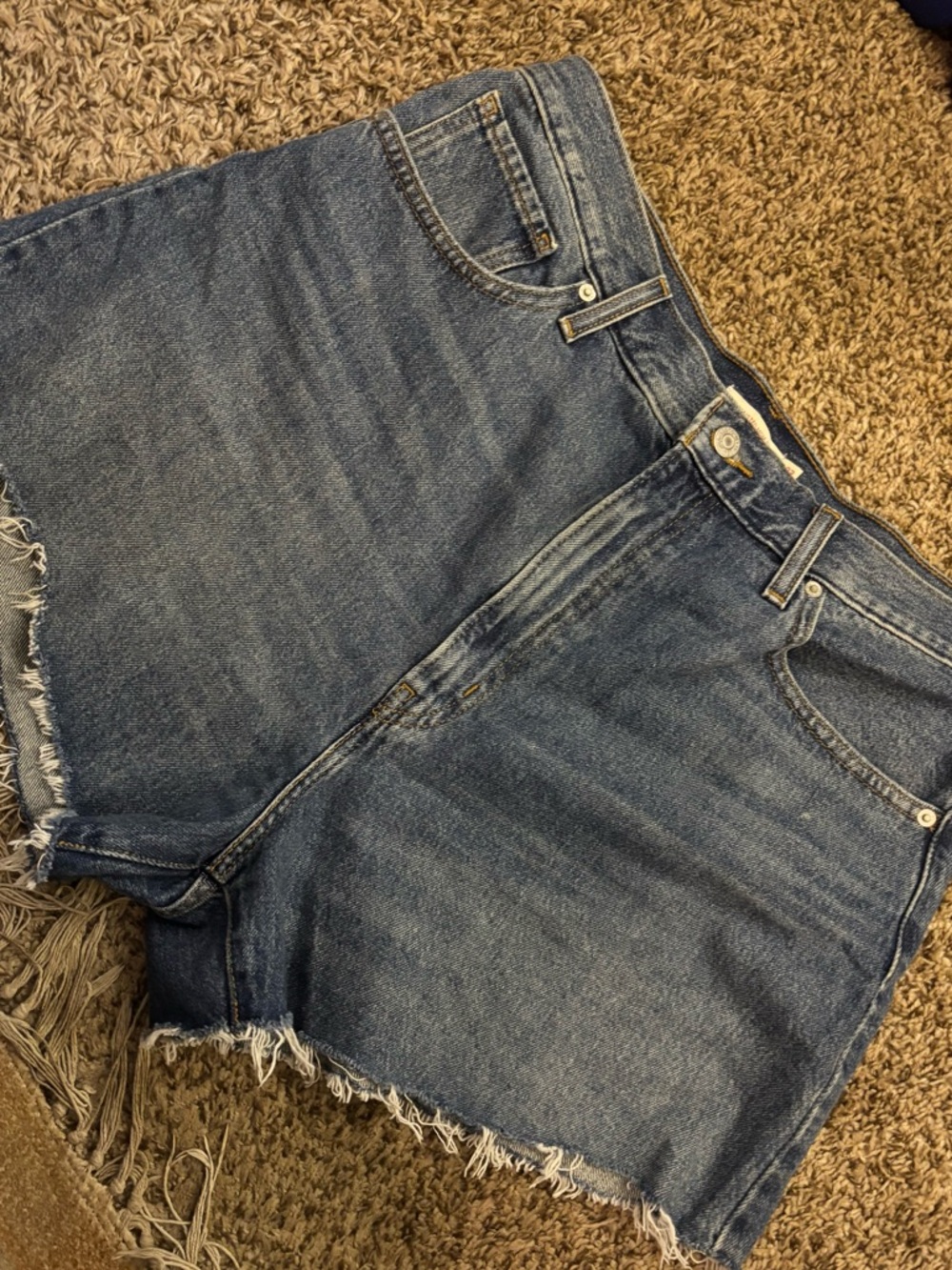 Levi Dark Wash High Wasted Mom Shorts